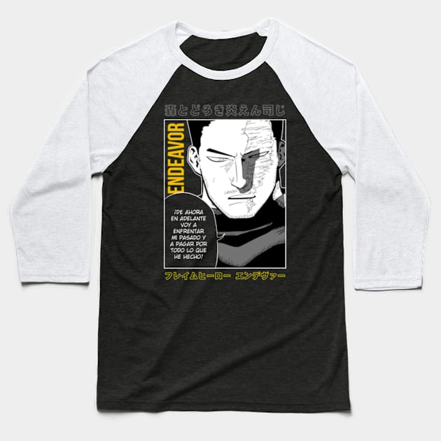 Endeavor Manga fanart Baseball T-Shirt by Planet of Tees